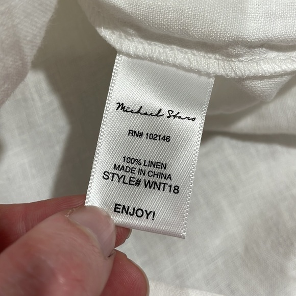 NWT Michael Stars Linen Lulu Button Down Midi Dress in White - Picture 4 of 12